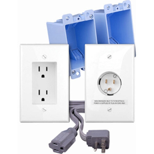 Main product image for Vanco Rapid Link Power Recessed Power Outlet Kit White 261-175